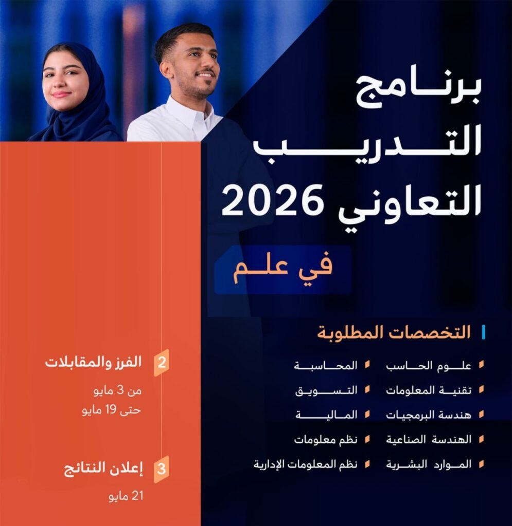 (🔴) شركة علم (التدريب التعاوني ٢٠٢٦م) للجنسين في مختلف التخصصات:📘 التقنية (علوم حاسب […]