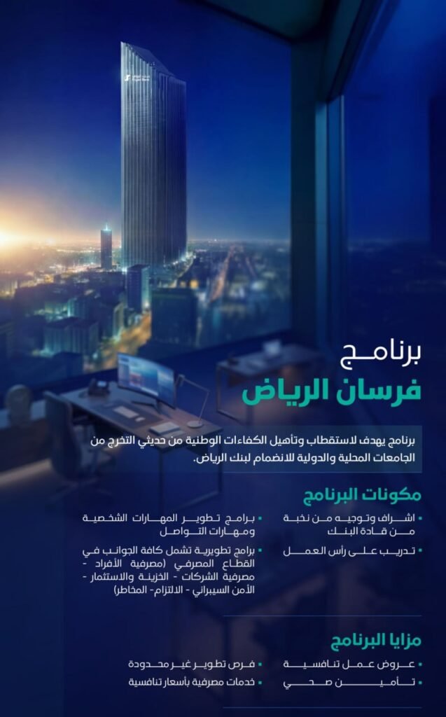 (🔴🔥) القطاع المصرفي | تدريب منتهي بالتوظيف في بنك الرياض بعدة مزايا منها (رواتب تناف […]