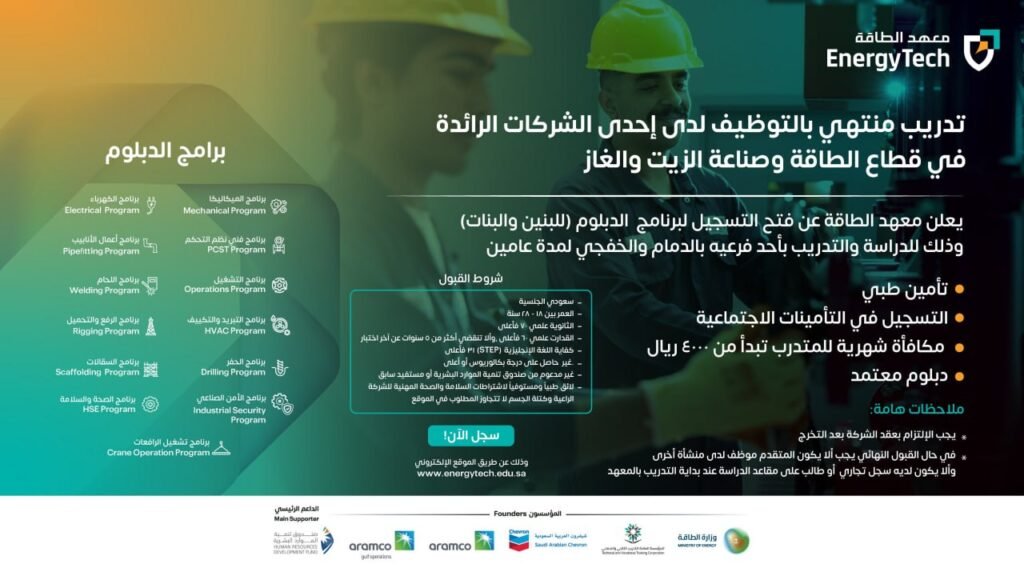 🚨🔥 (تقديم الأمن الصناعي و ١٢ برنامج آخر) مكافأة شهرية تبدأ من ٤,٠٠٠ ريال أثناء التدريب!