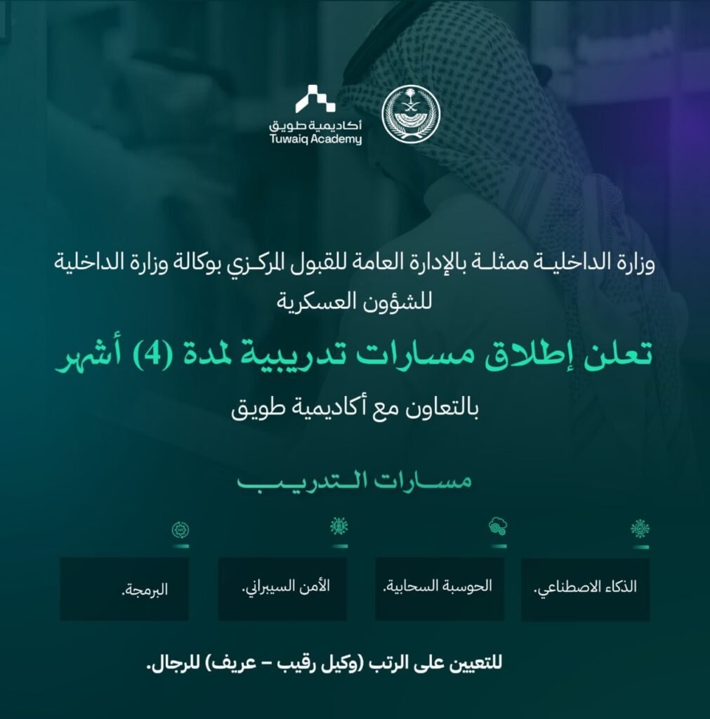 (🔴) وزارة الداخلية (معسكرات القطاع الأمني المبتدئة بالتوظيف بالتعاون مع أكاديمية طويق […]