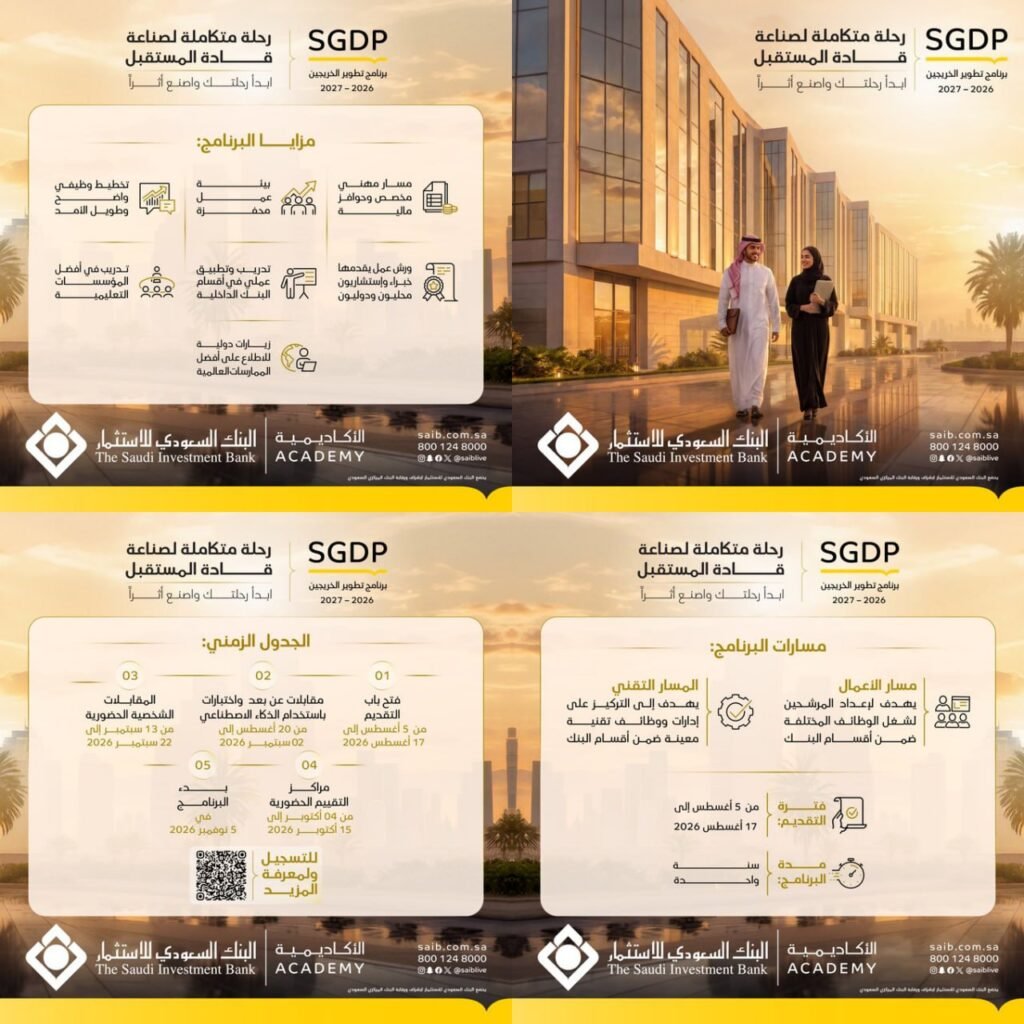 (🔴) البنك السعودي للاستثمار يعلن فتح التقديم في (برنامج تطوير الخريجين 2026م) ينتهي ق […]