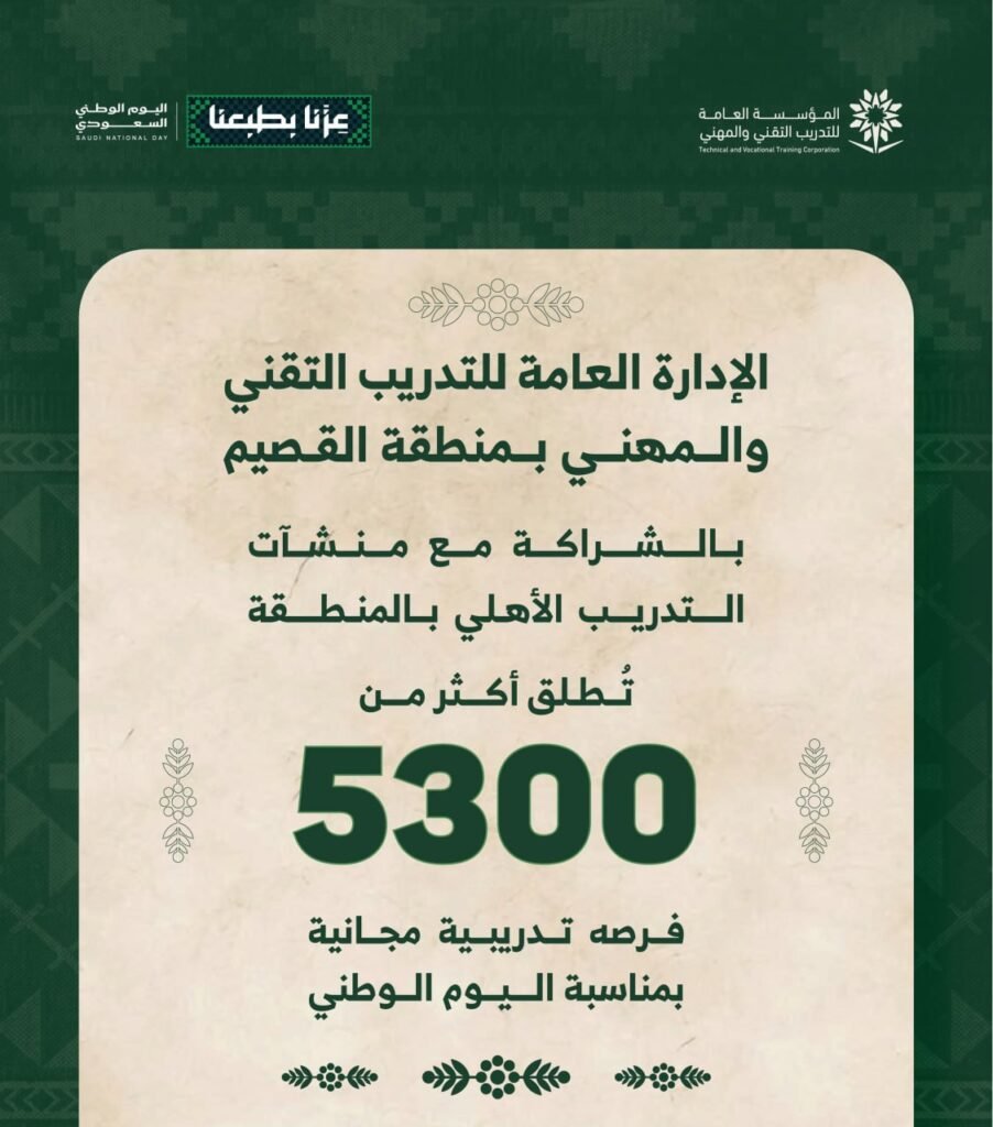 🔥 هام – أكثر من 5,300 فرصة تدريبية مجانية (عن بُعد) و (حضوري) يطلقها التدريب التقني ب […]