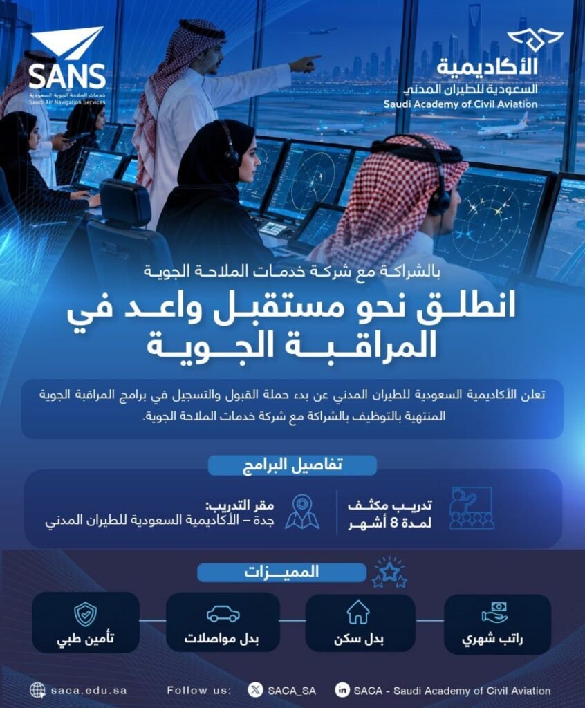 🚨 الأكاديمية السعودية للطيران المدني تعلن برنامج (المراقبة الجوية) المنتهي بالتوظيف م […]